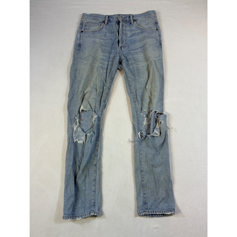 Citizens of Humanity Liya High Rise Classic Fit Crop Jeans 26 Blue Sunflower